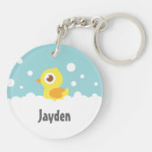 Niedliches Gummiducky im Schaumbad Schlüsselanhänger (Rückseite)
