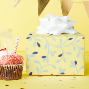 Niedliches gürtelgelbes Blumenmuster, Monogramm Geschenkpapier