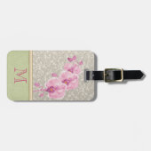 Niedliches, gürteliges, orchidees Monogramm Gepäckanhänger (Vorderseite horizontal)