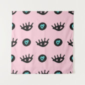 Niedliches, gürtelloses Muster mit doodlen Augen u Wandteppich (Vorderseite)