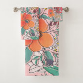 Niedliches, gürtelrosa Blumendesign Badhandtuch Set (Insitu)