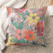 Niedliches, gürtelrosa Blumendesign Kissen (Decke)