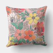 Niedliches, gürtelrosa Blumendesign Kissen (Rückseite)