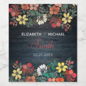 Niedliches, gürtelrosa Blumendesign Weinetikett (Einzelnes Label)