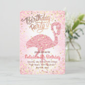 niedliches gürtelrosa Flamingo-Party Einladung (Stehend Vorderseite)