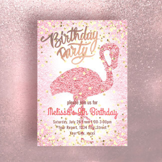 niedliches gürtelrosa Flamingo-Party Einladung
