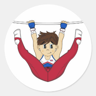 Niedliches Gymnast auf Bar Aufkleber