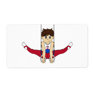 Niedliches Gymnast auf dem Rings-Aufkleber
