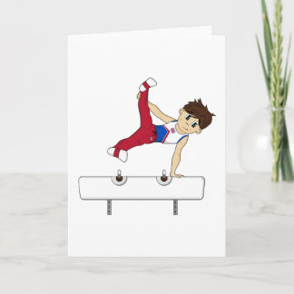 Niedliches Gymnast auf der Pferdekarte Karte