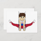 Niedliches Gymnast auf Rings RSVP Card (Vorne/Hinten)