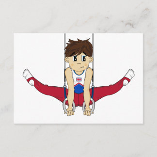 Niedliches Gymnast auf Rings RSVP Card Karte