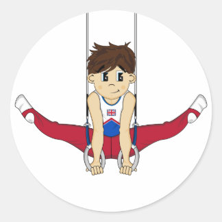 Niedliches Gymnast auf Rings Sticker