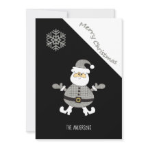 Niedliches Hahnentrittmuster Santa Snowflake