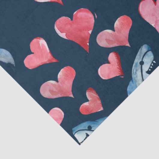 Niedliches Hai-Liebesmuster Seidenpapier (Ausschnitt)