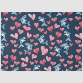 Niedliches Hai-Liebesmuster Seidenpapier