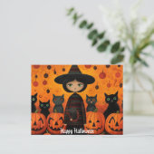 Niedliches Halloween 3 Postkarte (Stehend Vorderseite)