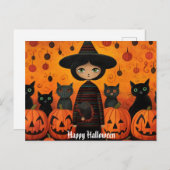Niedliches Halloween 3 Postkarte (Vorne/Hinten)