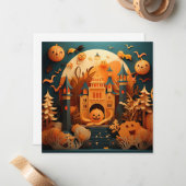 Niedliches Halloween-3D-Effektdesign Mitteilungskarte (Vorderseite/Rückseite Beispiel)