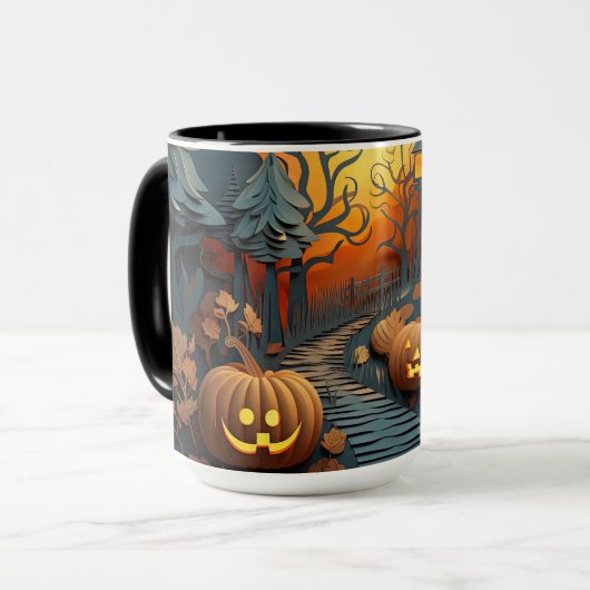 Niedliches Halloween-3D-Effektdesign Tasse (Vorderseite Links)