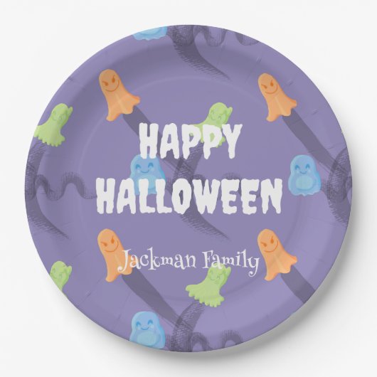 Niedliches Halloween anpassbar Pappteller (Vorderseite)