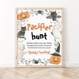 Niedliches Halloween Baby Dusche Schnuller Huntzei Poster