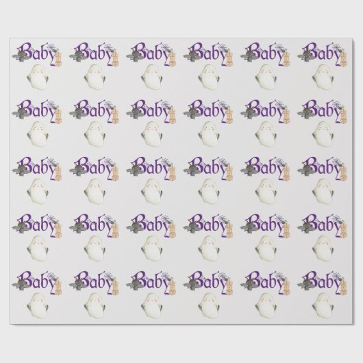 Niedliches Halloween Baby Ghost Geschenkpapier (Flach)