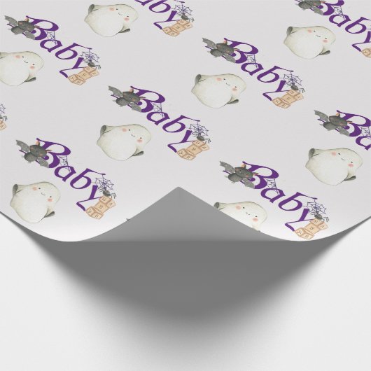 Niedliches Halloween Baby Ghost Geschenkpapier (Ecke)