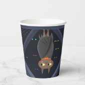 Niedliches Halloween-Bat Black und Orange Pappbecher (Rückseite)