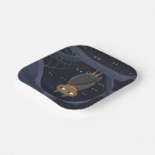 Niedliches Halloween-Bat Black und Orange Pappteller (Gewinkelt)