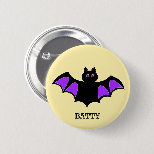 Niedliches Halloween-Batty Button (Vorne & Hinten)