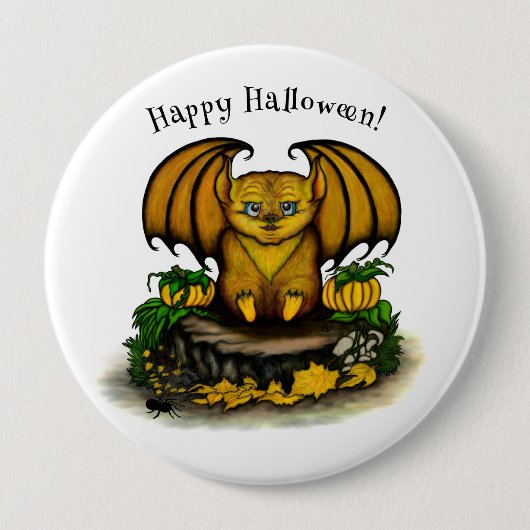 Niedliches Halloween-Becken Button (Vorderseite)