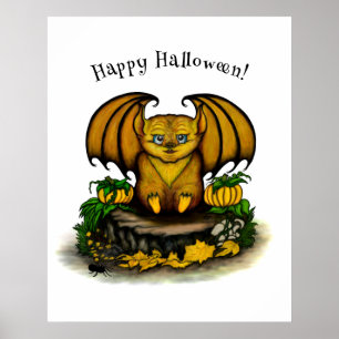 Niedliches Halloween-Becken Poster