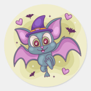 Niedliches Halloween-Becken Runder Aufkleber