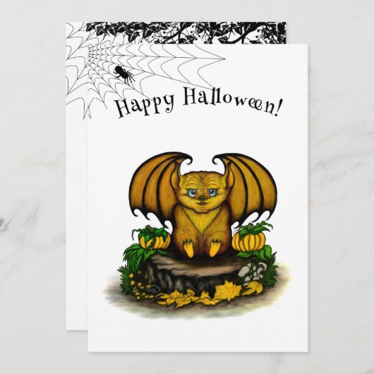 Niedliches Halloween-Becken Save The Date (Vorne/Hinten)