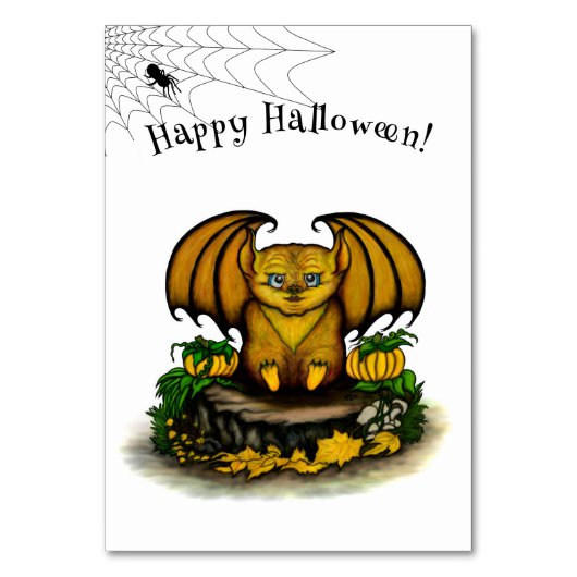 Niedliches Halloween-Becken Tischnummer (Vorderseite)