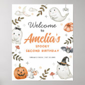 Niedliches Halloween-Begrüßungszeichen Poster (Vorne)