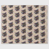 Niedliches Halloween-Black Cat - Kindergeschenk Geschenkpapier (Flach)