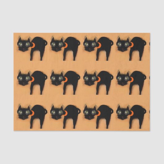 Niedliches Halloween Black Cats Tissue Paper Seidenpapier (Vorderseite)