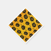 Niedliches Halloween Black Pumpkins & Bats-Muster Serviette (Ecke)