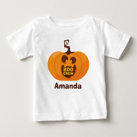 Niedliches Halloween Boo Crew Pumpkin Orange Funny Baby T-shirt (Vorderseite)