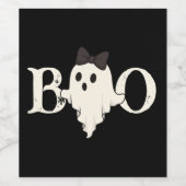 Niedliches Halloween - "Boo Ghost" mit Bow - Weinetikett (Einzelnes Label)