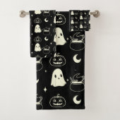 Niedliches Halloween-Boo-Ghost-Muster Badhandtuch Set (Insitu)