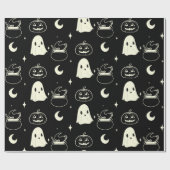 Niedliches Halloween-Boo-Ghost-Muster Geschenkpapier (Flach)