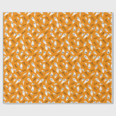 Niedliches Halloween Boo Ghost Orange Wrapping Pap Geschenkpapier (Flach)