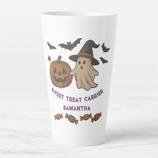 Niedliches Halloween - Boos, Fledermäuse & Leckere Milchtasse (Vorderseite)