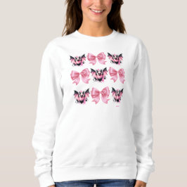 Niedliches Halloween-Bows & Bats-Coquette Sweatshirt