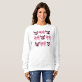 Niedliches Halloween-Bows & Bats-Coquette Sweatshirt (Vorne ganz)