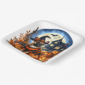 Niedliches Halloween-Bulldog Pappteller (Gewinkelt)