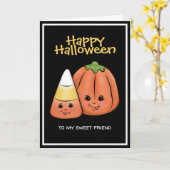 Niedliches Halloween-Candy Corn & Pumpkin Karte (Gelbe Blume)