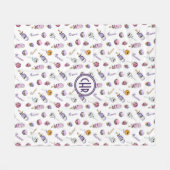 Niedliches Halloween Candy Leckereien Muster Fleecedecke (Vorderseite (Horizontal))